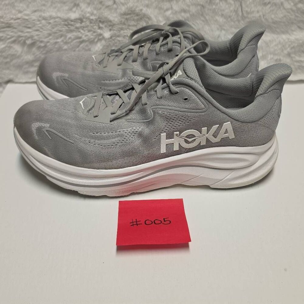 HOKA Clifton 10 X Wide running shoes Stellar Grey Stardust M12.5 4E #005